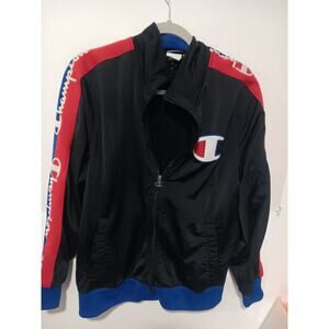 Mens Champion Track Jacket Full Zip Warm Up Navy Size L